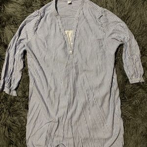 Blue & White Striped Shirt dress